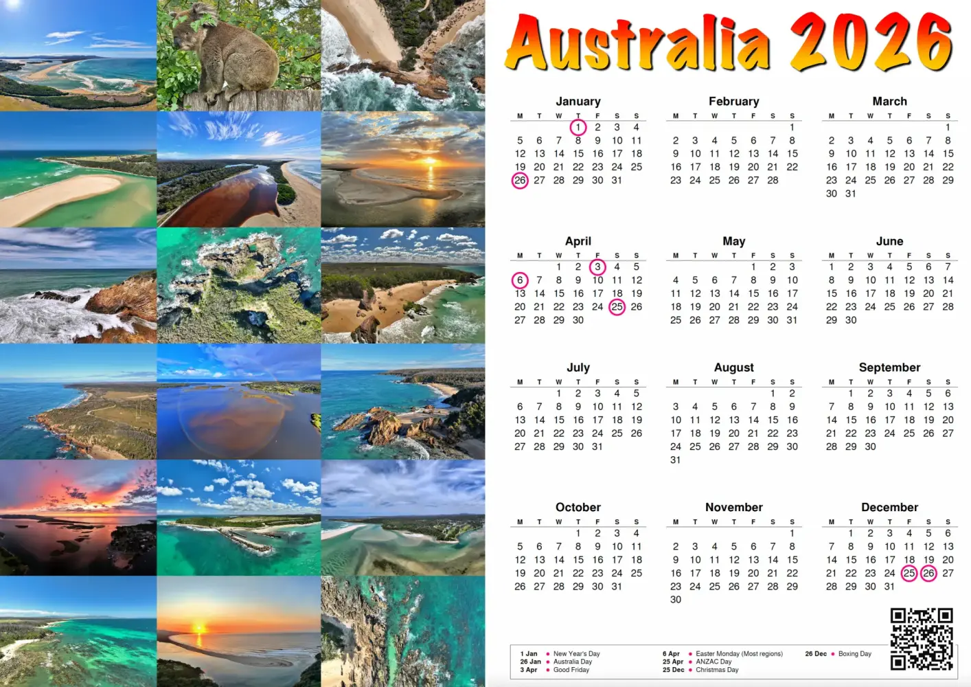 2026 landscape wall planner mockup